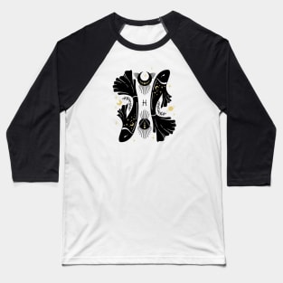 Black and Gold Zodiac Sign PISCES Baseball T-Shirt